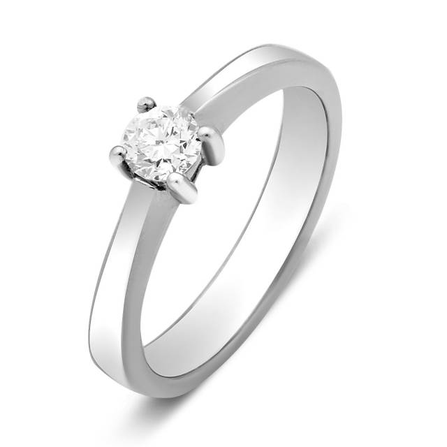 Помолвочное кольцо из платины с бриллиантом (014994)