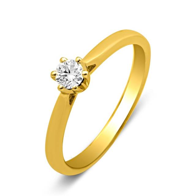 Помолвочное кольцо из жёлтого золота с бриллиантом (025712)