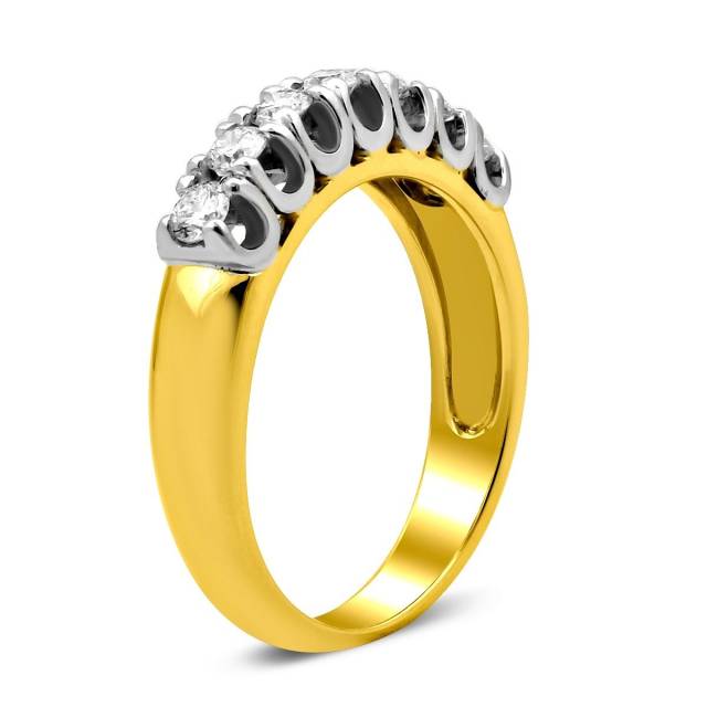 Кольцо из комбинированного золота с бриллиантами (025738)