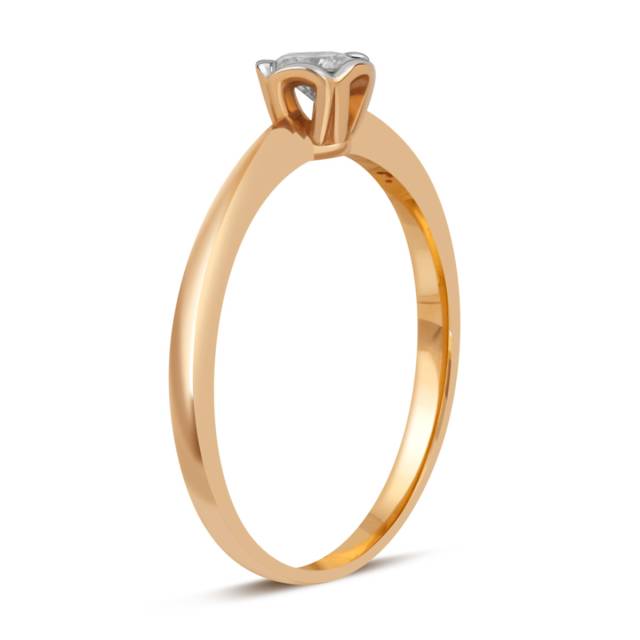 Помолвочное кольцо из красного золота с бриллиантом (038995)