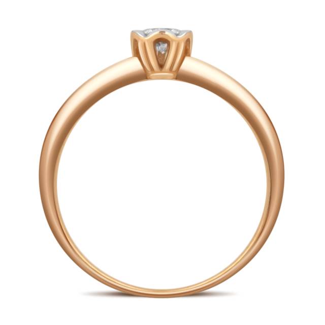 Помолвочное кольцо из красного золота с бриллиантом (038995)
