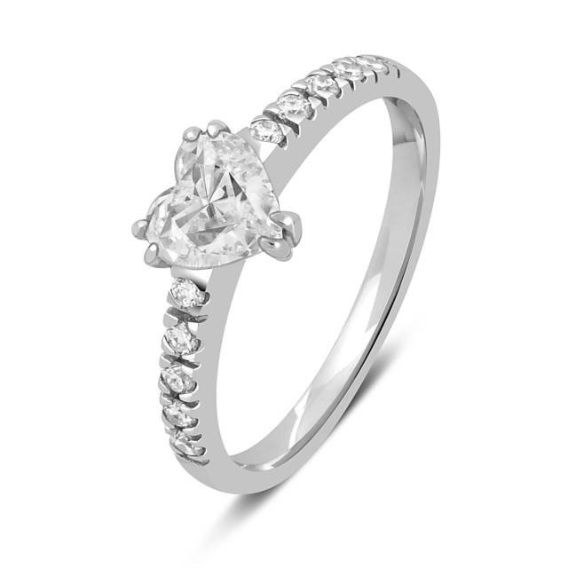 Помолвочное кольцо из платины с бриллиантами (047340)