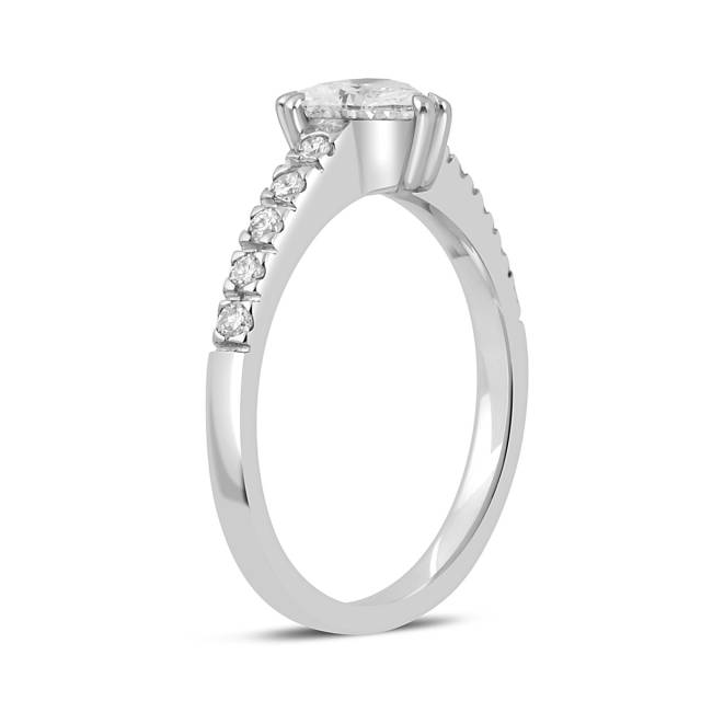 Помолвочное кольцо из платины с бриллиантами (047340)