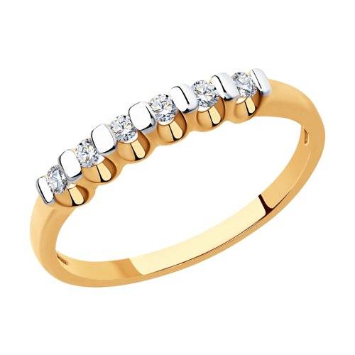 Кольцо из красного золота с бриллиантами (047401)