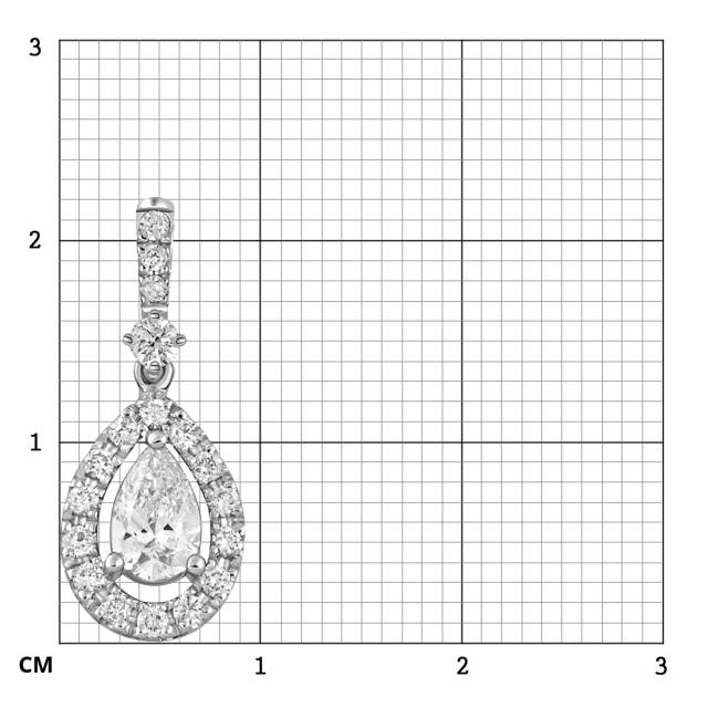 Кулон из белого золота с бриллиантами (051312)