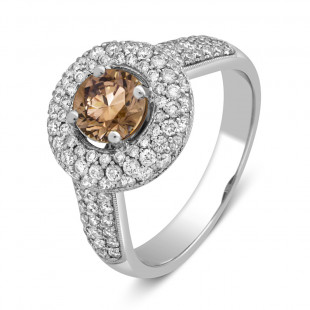 Помолвочное кольцо из белого золота с бриллиантами Fancy brown (049311)
