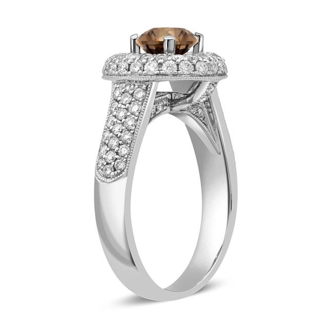 Помолвочное кольцо из белого золота с бриллиантами Fancy brown (049311)