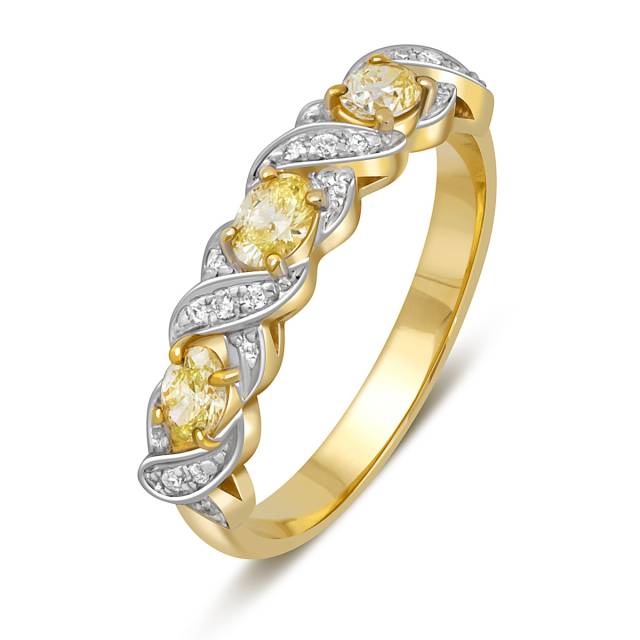 Кольцо из жёлтого золота с бриллиантами (051318)