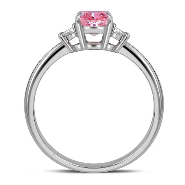 Помолвочное кольцо из белого золота с розовым бриллиантом (060206)