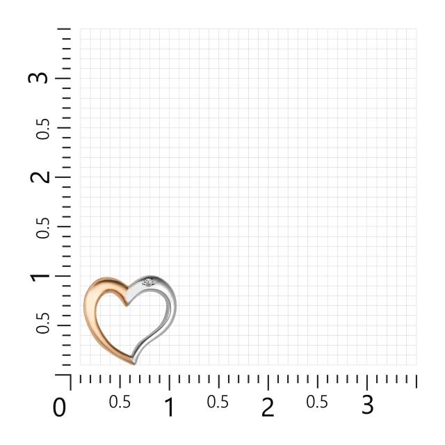 Подвеска из комбинированного золота с бриллиантом (031427)