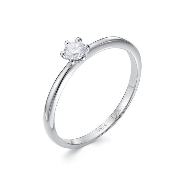 Помолвочное кольцо из белого золота с бриллиантом (053857)