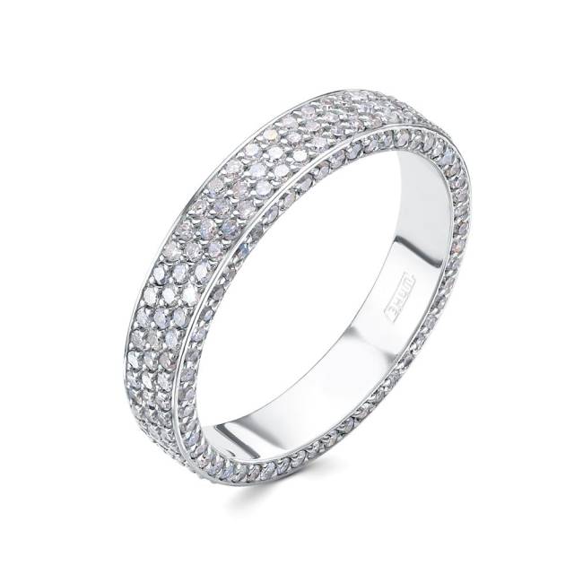 Обручальное кольцо из белого золота с бриллиантами (051073)
