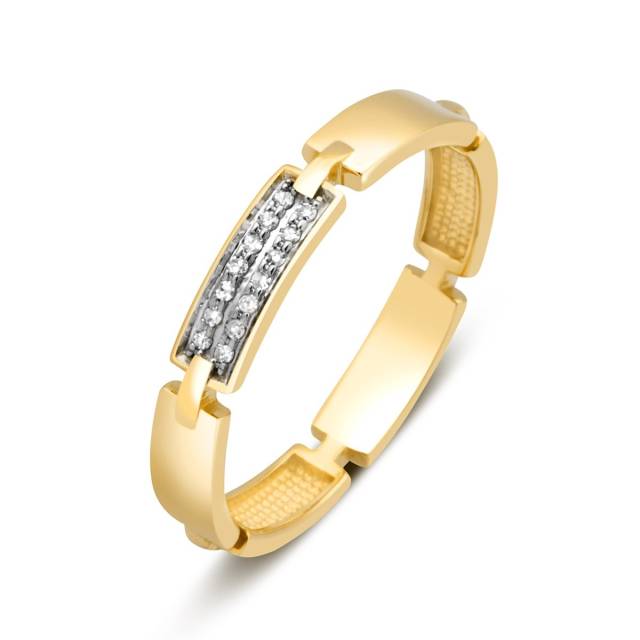 Кольцо из жёлтого золота с бриллиантами (024118)