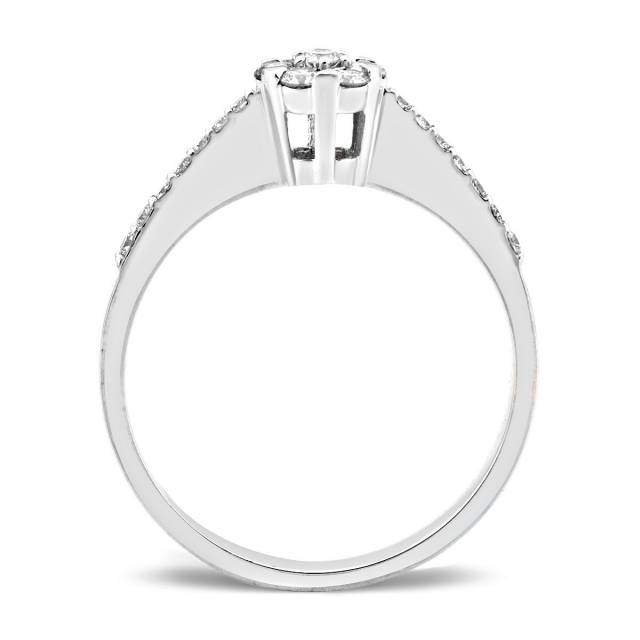 Помолвочное кольцо из белого золота с бриллиантами (023225)