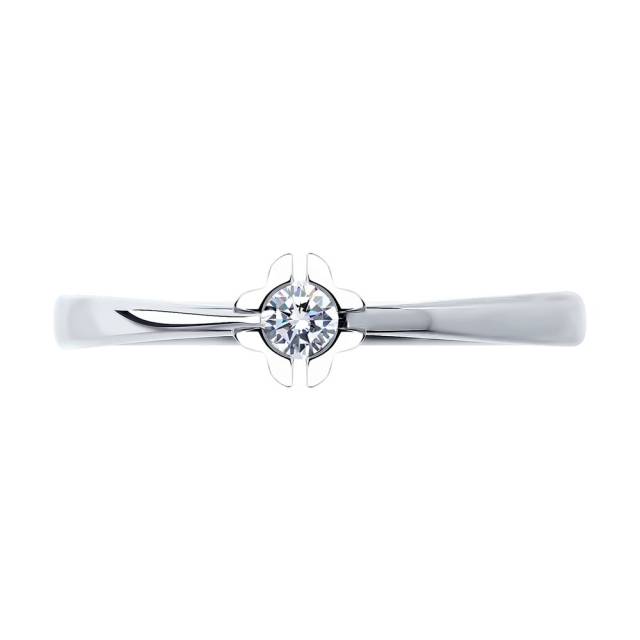 Помолвочное кольцо из белого золота с бриллиантом (046281)