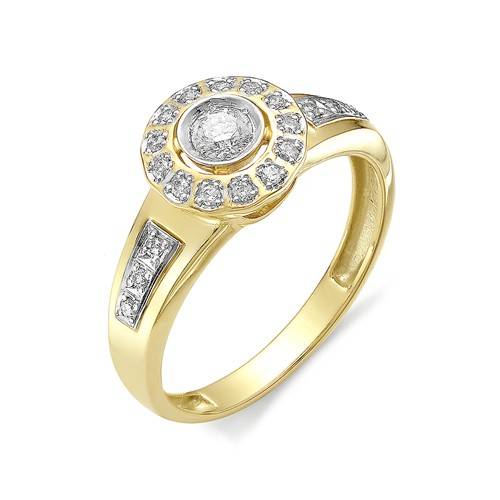 Кольцо из жёлтого золота с бриллиантами (042202)