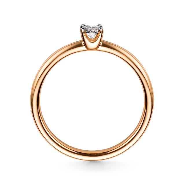 Помолвочное кольцо из красного золота с бриллиантом (048342)