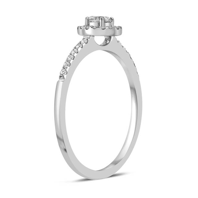 Помолвочное кольцо из белого золота с бриллиантами (043239)