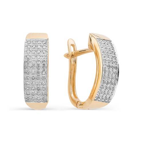 Серьги из комбинированного золота с бриллиантами (034864)