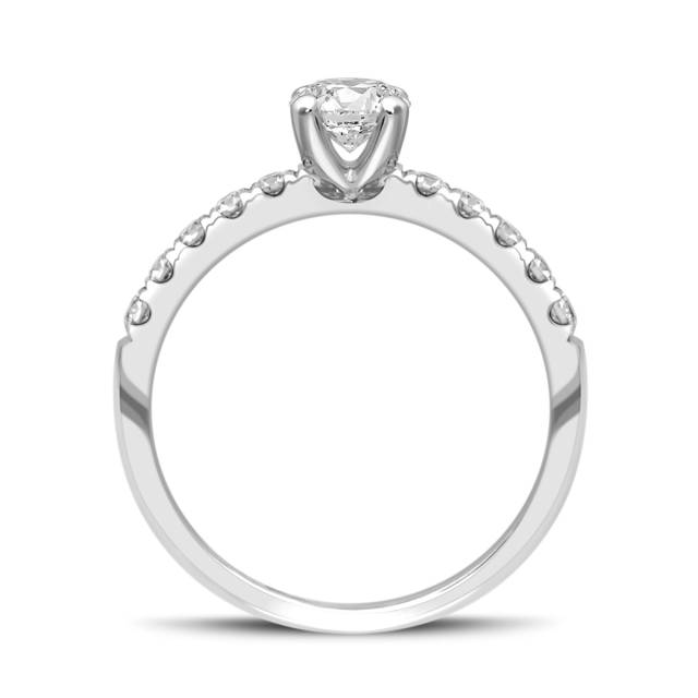 Помолвочное  кольцо из платины с бриллиантами (049142)