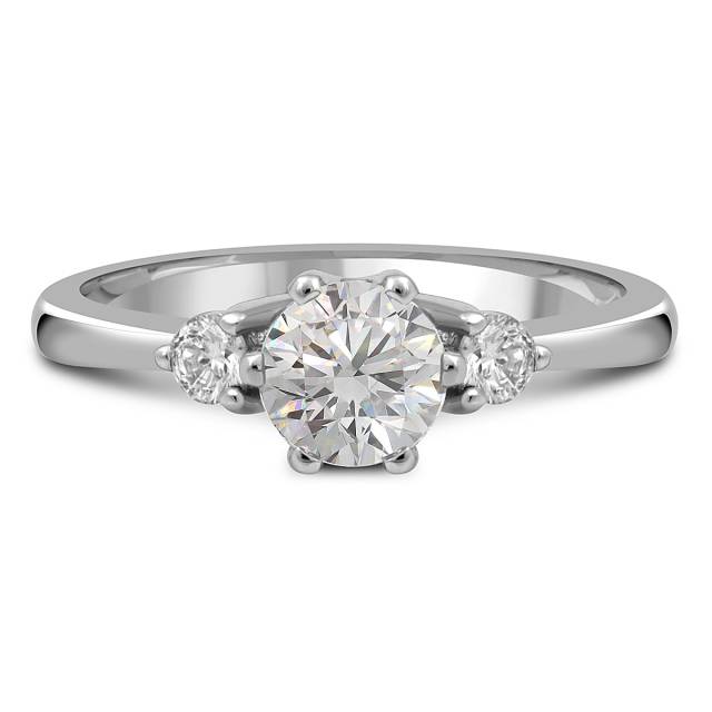 Помолвочное кольцо из белого золота с бриллиантами (052664)