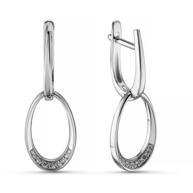 Серьги из белого золота с бриллиантами (063754)