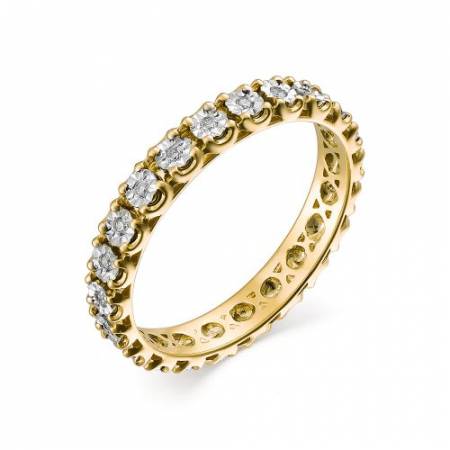 Кольцо из жёлтого золота с бриллиантами (041390)