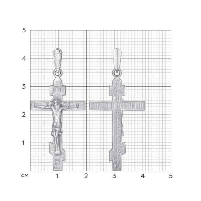 Кулон крест из белого золота (041439)