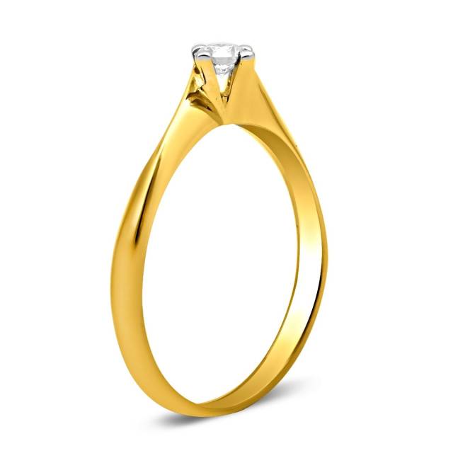 Помолвочное кольцо из жёлтого золота с бриллиантом (025671)