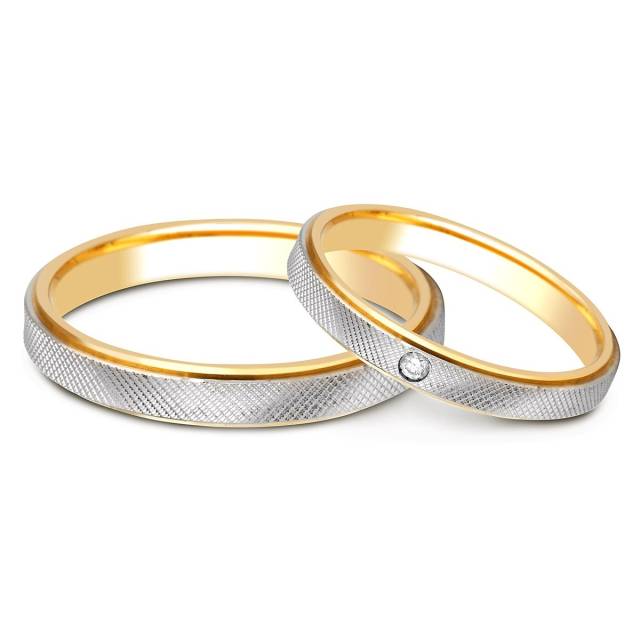 Обручальное кольцо из комбинированного золота TIAMO (000061)