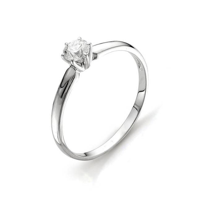 Помолвочное кольцо из белого золота с бриллиантом (050468)