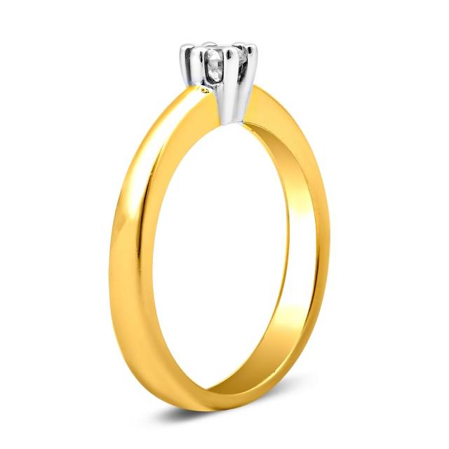 Помолвочное кольцо из жёлтого золота с бриллиантами (018541)