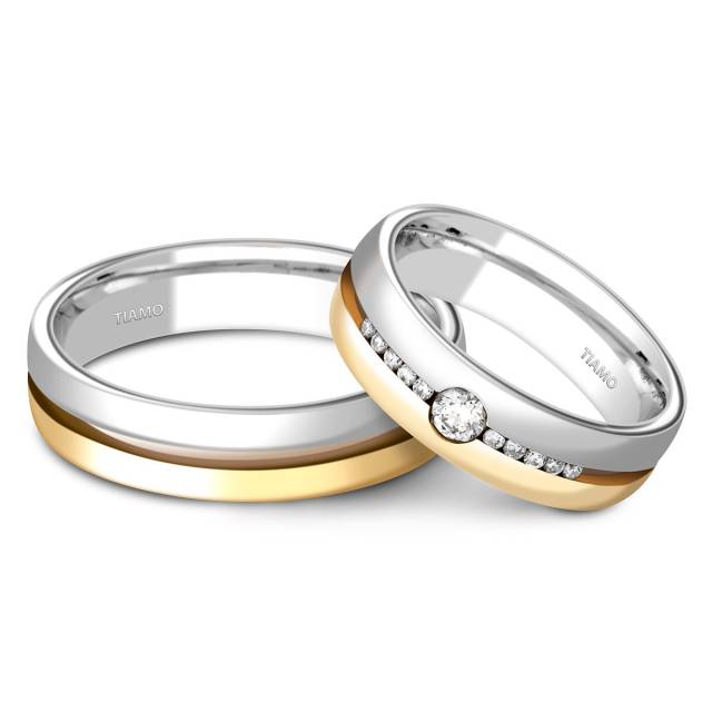 Обручальное кольцо из комбинированного золота (000079)