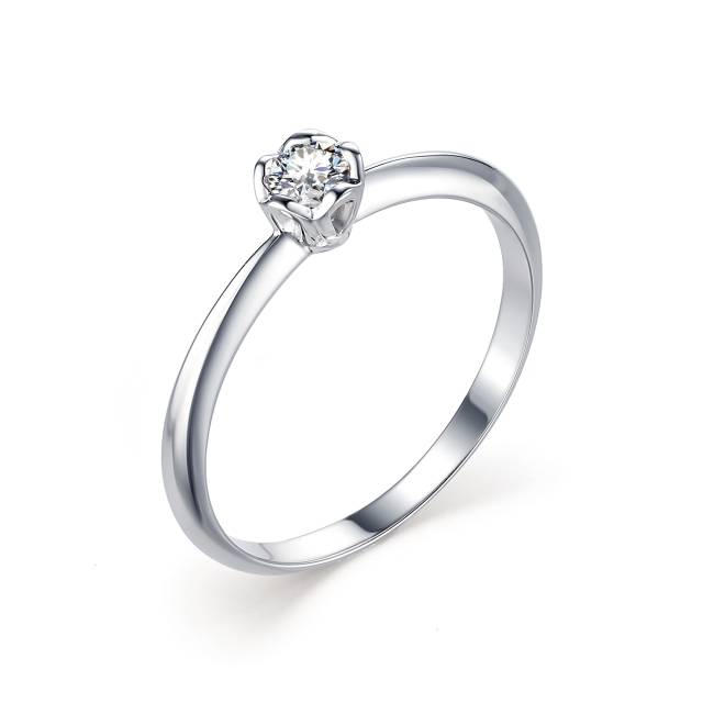 Помолвочное кольцо из белого золота с бриллиантом (038992)