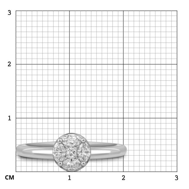 Кольцо из белого золота с бриллиантами "Crivelli" (048958)