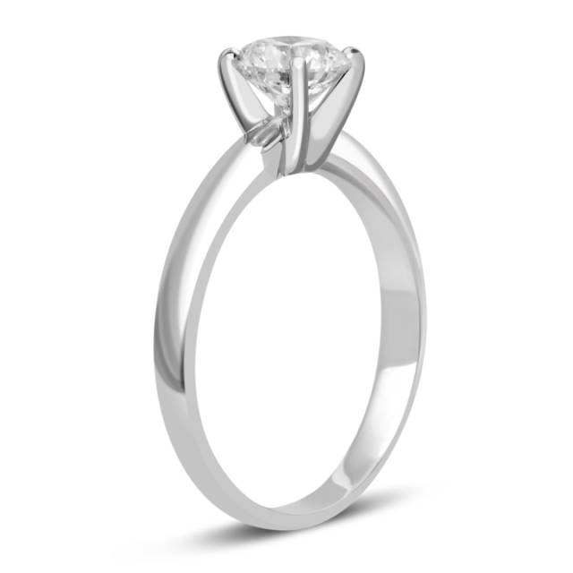 Помолвочное  кольцо из белого золота с бриллиантом (035487)