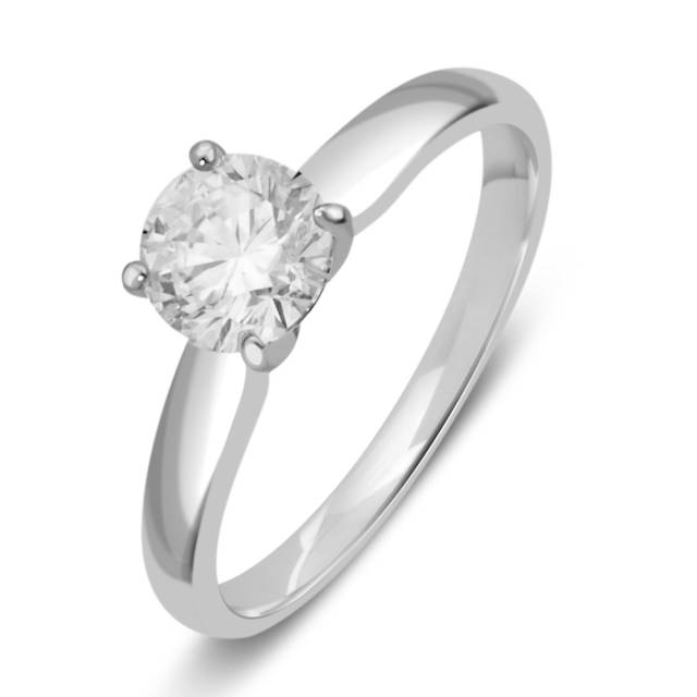 Помолвочное кольцо из белого золота с бриллиантом (035487)
