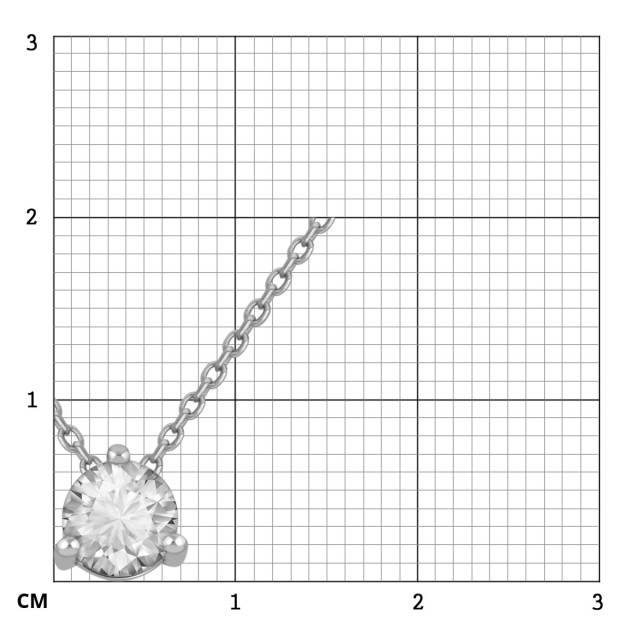 Колье из белого золота с бриллиантом (049539)
