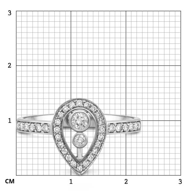 Кольцо из белого золота с бриллиантами (048899)
