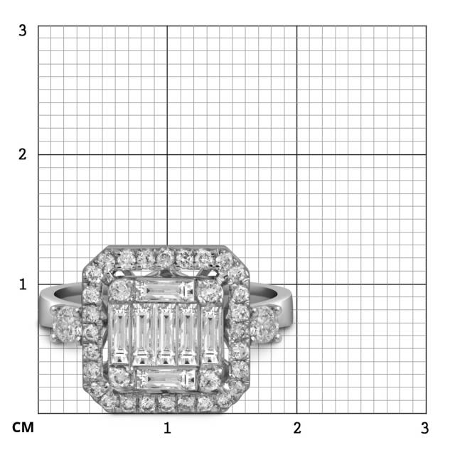 Кольцо из белого золота с бриллиантами (054908)