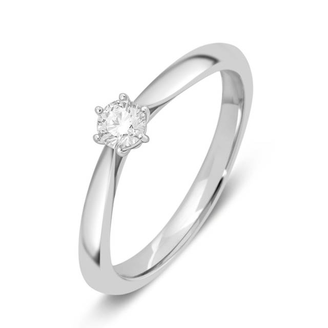 Помолвочное  кольцо из белого золота с бриллиантом (042934)