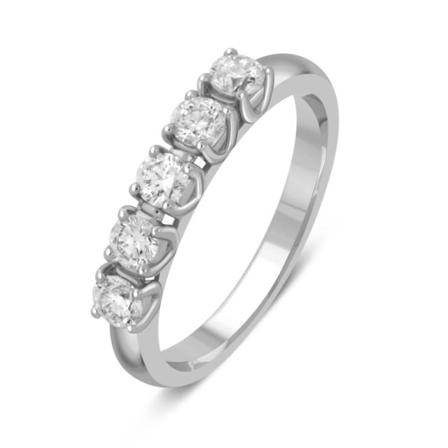 Обручальное кольцо из платины с бриллиантами (041443)