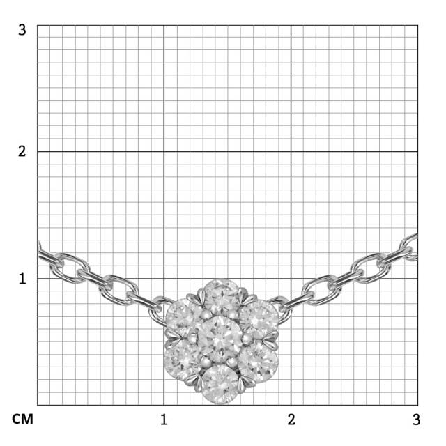 Колье из белого золота с бриллиантами (053770)