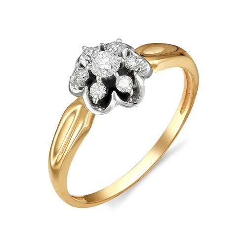 Кольцо из комбинированного золота с бриллиантами (031288)