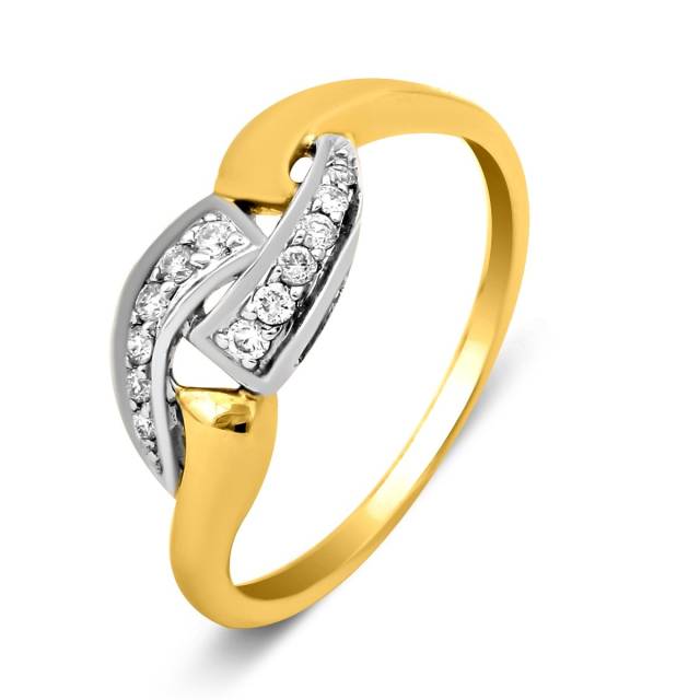 Кольцо из комбинированного золота с бриллиантами (022362)