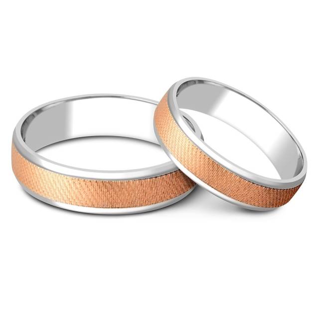 Обручальное кольцо из комбинированного золота (015017)