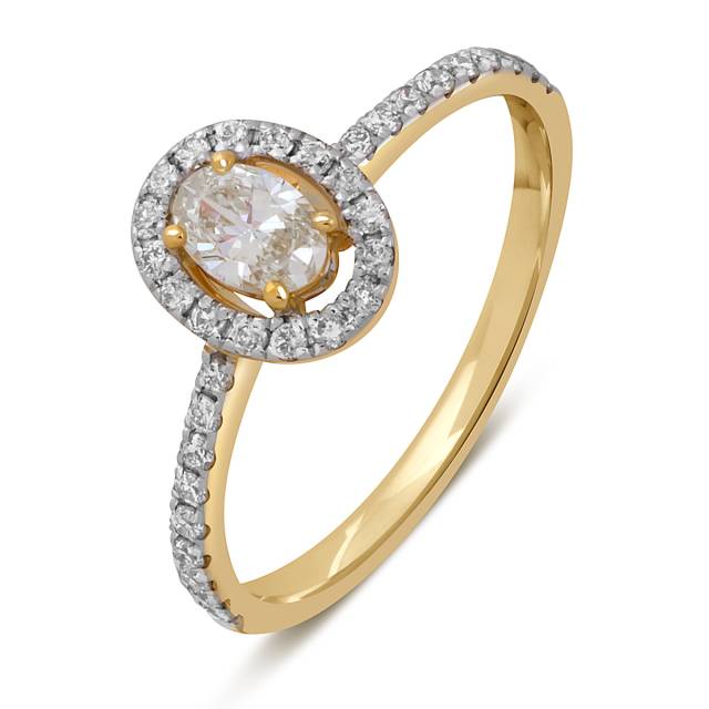 Помолвочное кольцо из жёлтого золота с бриллиантами (049532)