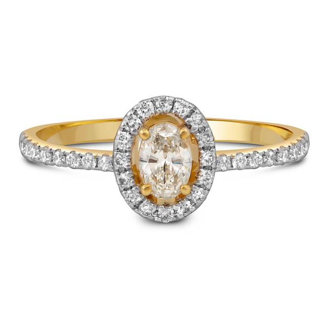 Помолвочное кольцо из жёлтого золота с бриллиантами (049532)