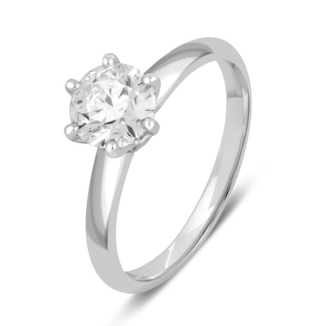 Помолвочное  кольцо из платины с бриллиантом (040604)