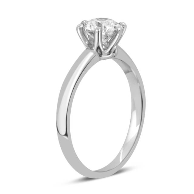 Помолвочное  кольцо из платины с бриллиантом (040604)